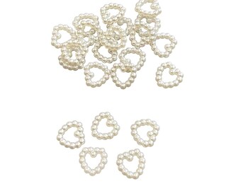 Acrylic Bead Heart Hearts Shaped Wedding Table Decor Ivory Card Sprinkles 40
