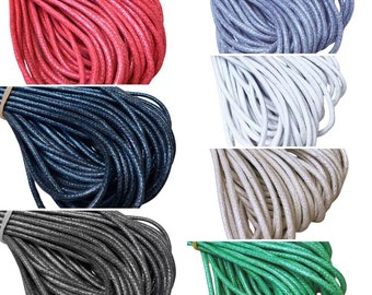 2mm Waxed Cotton Jewellery Cord, Crafting ,  Thong,  Necklace Cord x 10m Length supplied, Lovely Colours