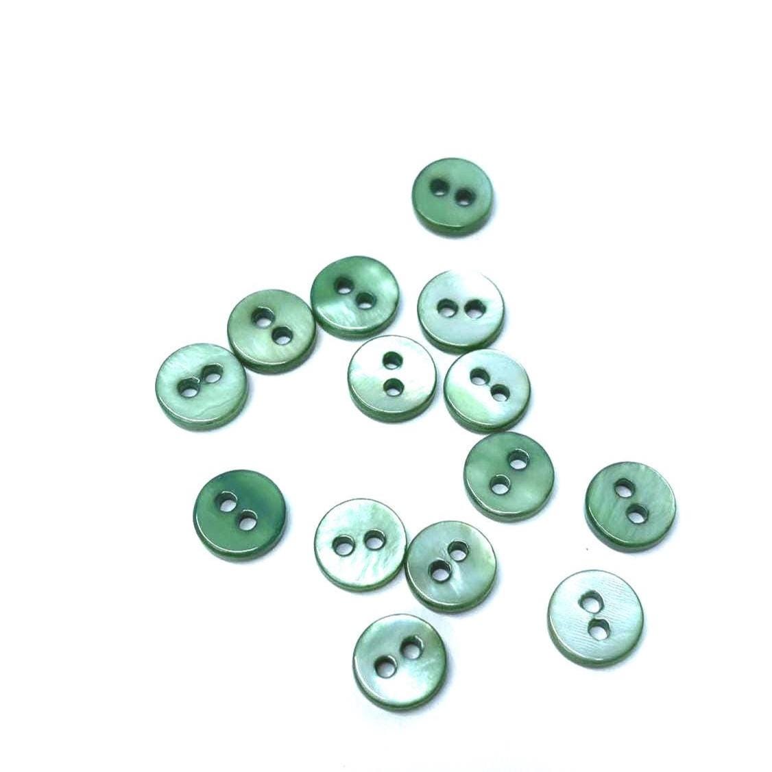 Jade Green Mother of Pearl Shell Buttons: 8mm, 2-hole (12 Pc) - Etsy