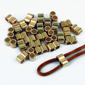 30 Gold CCB Double Hole Slider Spacer Beads: 4mm Cord