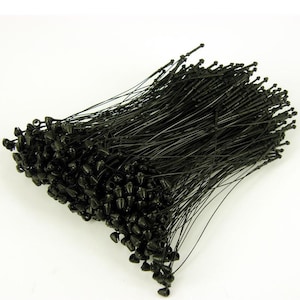 Barb loop ties, pins, black loops, nylon 500 5" straight tags stall tag, labels