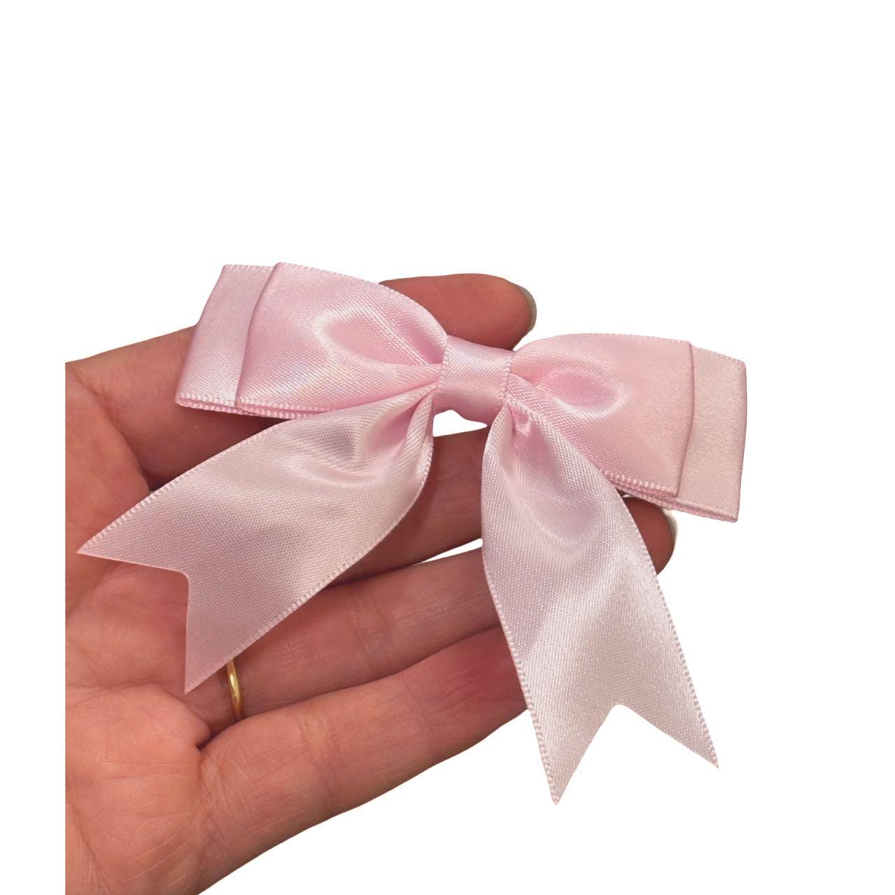 Hand Sewn Pink Satin Ribbon Bows: Craft & Hair Bows (pack of 