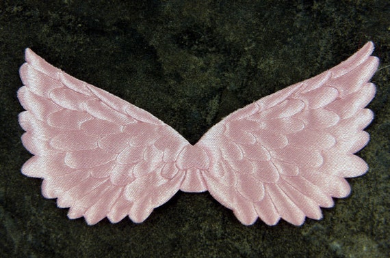 Angel Wings, 10 Sets of Baby Pink Satin Appliques Ideal for