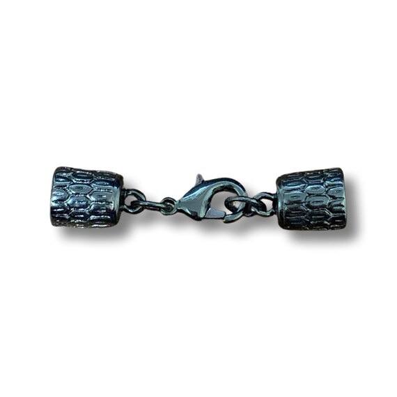 Charcoal Grey Plated Kumihimo Thread End TIP Caps Lobster Clip