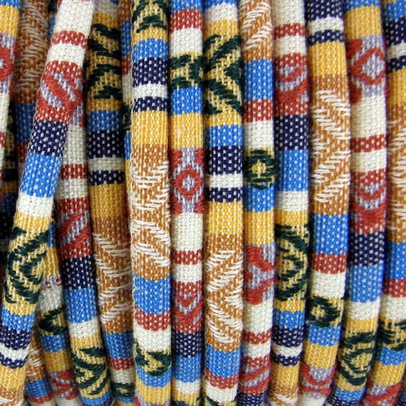 ET11 3m of Cotton Rope Beige Cloth Ethnic Cord 6mm Jewellery Thread Thong