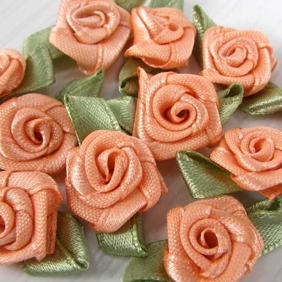 Ribbon Bows Rose Bud 10mm Embellishment Pack of 50 