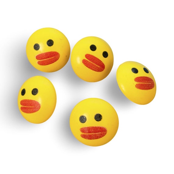 Shanked Button - Yellow Duck: 14mm Shanked Button - Yellow Duck: 14mm