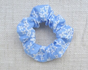 Scrunchie | Blue with White Petals | Gifts for Girls and Teens | Hair Accessories | Match Your Dog