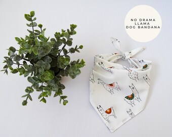 Lama and cactus bandana Single layer flannel bandana for dogs and cats Desert themed tied bandana.