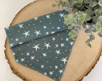 Starry in Dark Green | Christmas Dog Bandana and Scrunchie | Match Your Dog