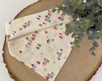 Dog Bandana and Scrunchie | Little Houses | Snowdrift Joy | Match Your Dog