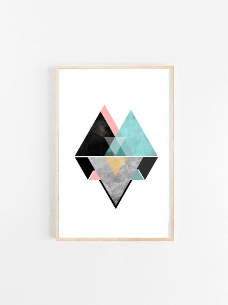 Geometric Wall Art Printable Art Mid Century Modern Etsy