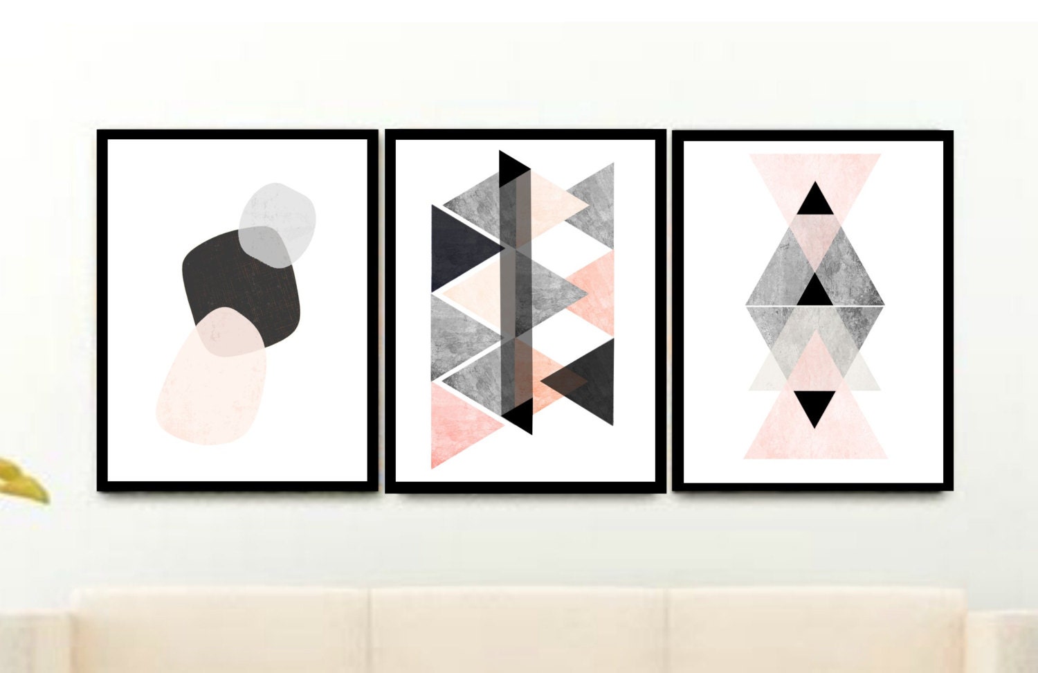 Triptych Geometric Art Printable Art Abstract Art | Etsy
