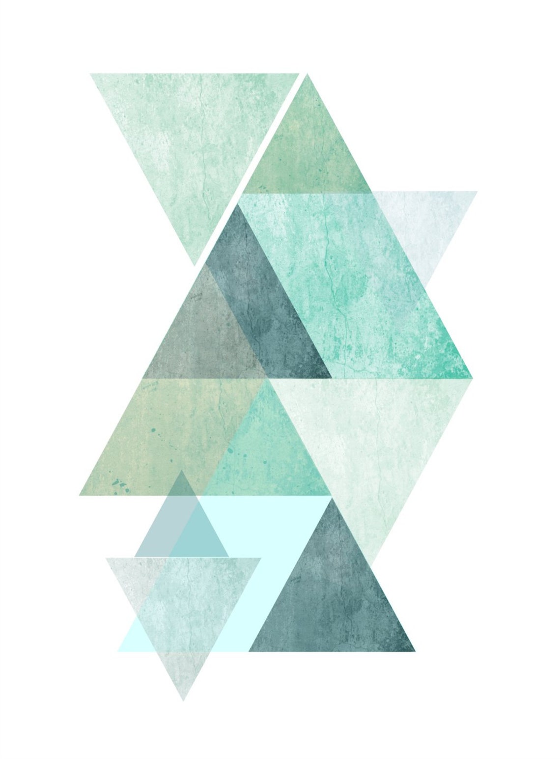 Blue Geometric Print Set of 3 Prints Geometric Wall Art Etsy