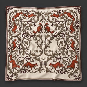 Engelse plattelandsvossen sjaal, vintage hoofddoek, sjaal/halsdoek, cadeau voor vossenliefhebbers of paardensporters.