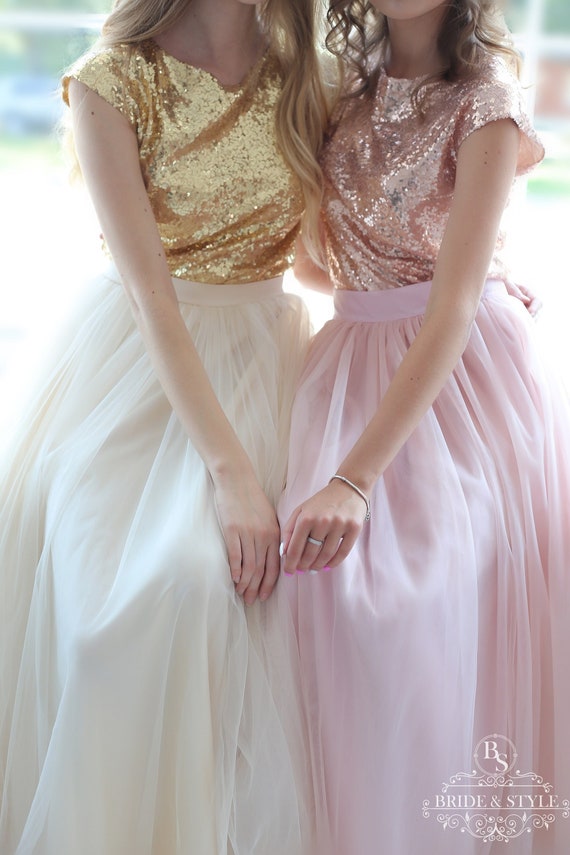 embellished top bridesmaid dresses Valeria Blush Sequin V Neck Maxi Dress