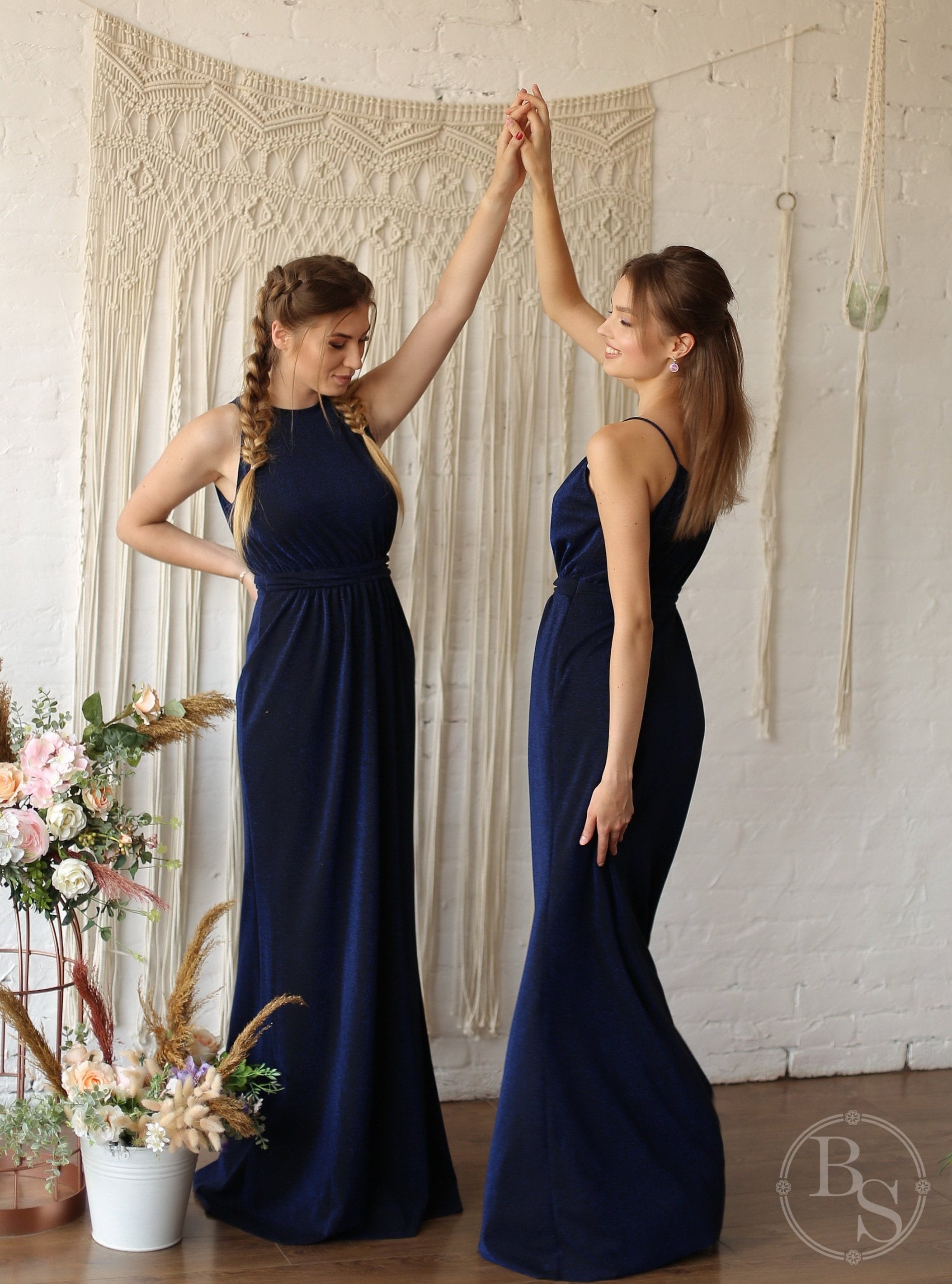 Blue Bridesmaid dress Glitter Bridesmaid dress Royal blue maxi Etsy