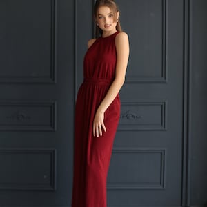 Long Red Bridesmaid dress Red prom Floor length evening dress Red wedding dress / Amber
