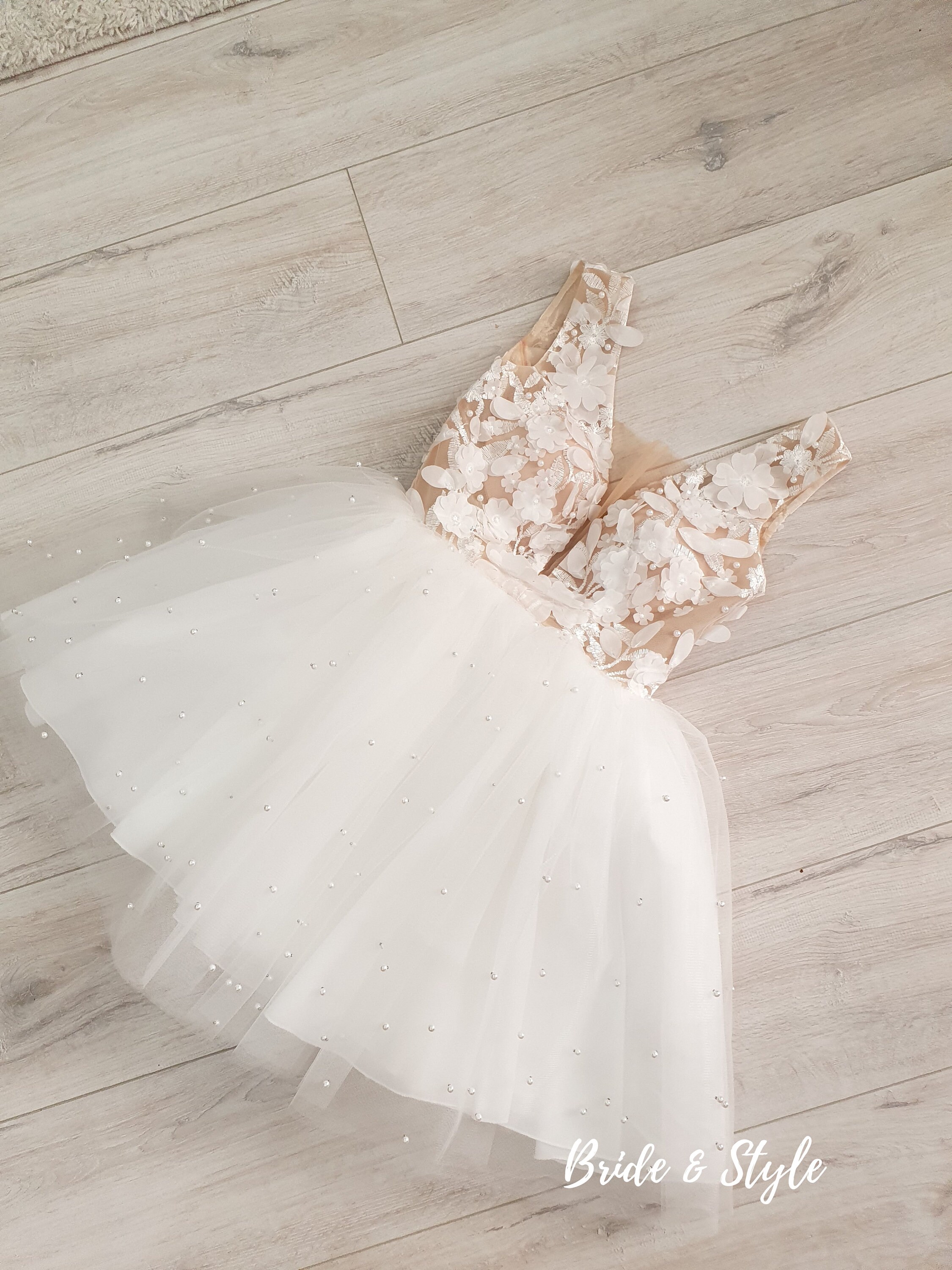 Lace Babydoll Wedding Dress: Short Bridal Gown with Deep V-Neck Lace Babydoll Wedding Dress: Short Bridal Gown with Deep V-Neck