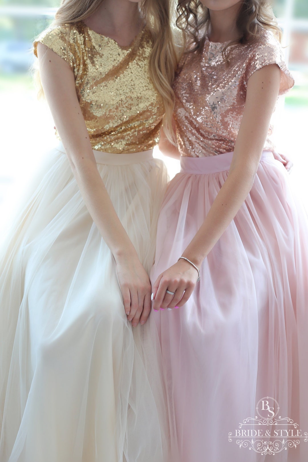 Sequin Top, Rose Gold Sequin Top, Gold Bridesmaid Sequin Top, Matching