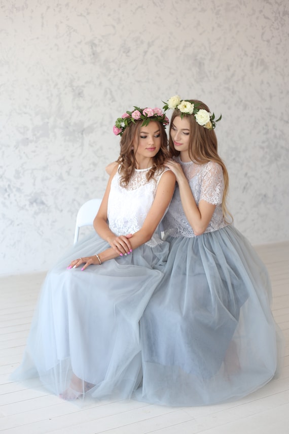 Grey Tulle Bridesmaid Skirt, Soft Floor Length Tutu Grey Tulle Bridesmaid Skirt, Soft Floor Length Tutu