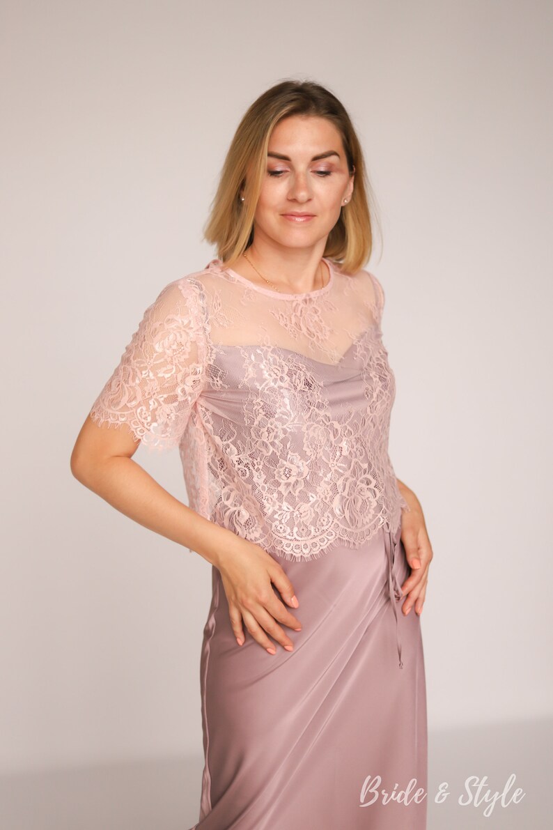 Dusty Rose Silk Dress Dusty Rose Slip Silk Dress Bridesmaid Etsy