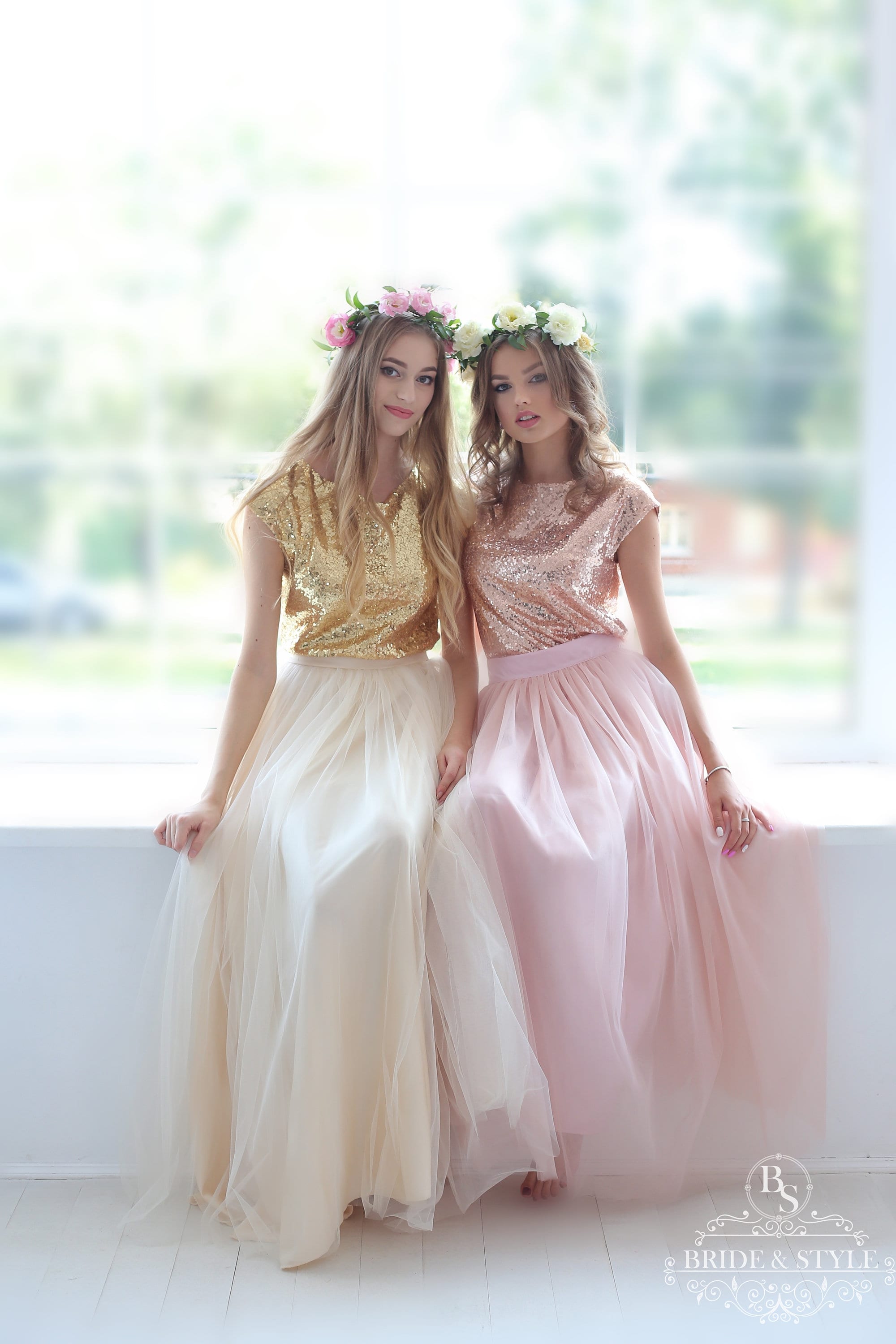 Blush Sequin Party Top: Pink Bridesmaid Blouse