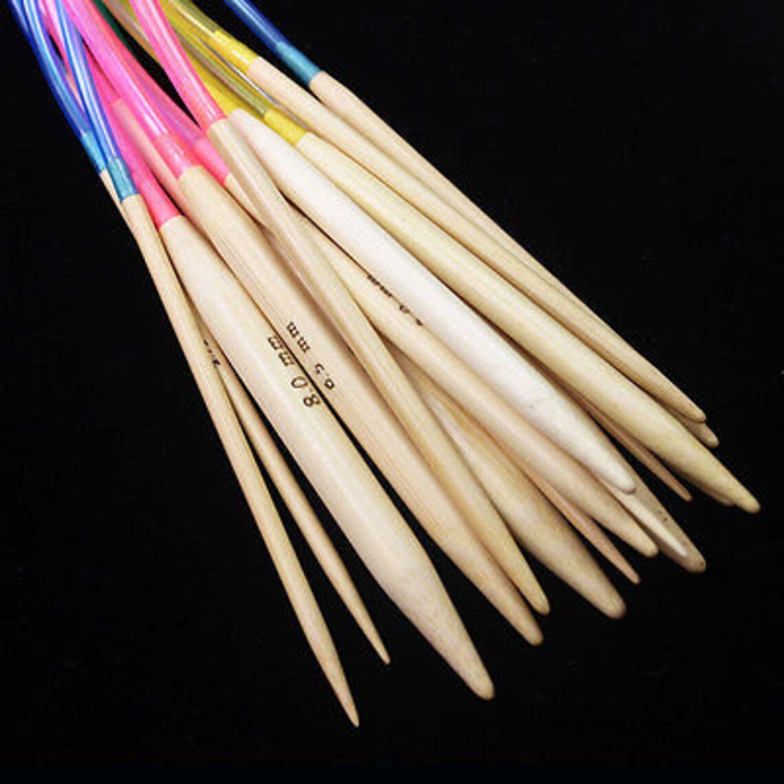 Bamboo Circular Knitting Needle 16 inches with Colored Cable Etsy