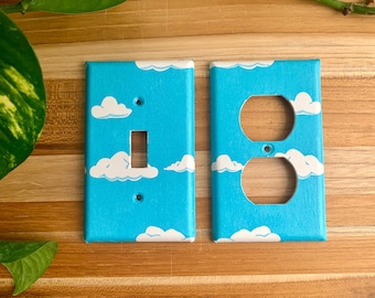 Clouds Light Switch Plate Cover Cloud Home Decor Cloud Nursery Outlet Cover Blue Nursery Gender Neutral Nursery Baby Bedroom Decor Sky Decor
