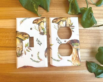 Mushroom Light Switch Plate Cover Mushroom Nursery Whimsical Nursery Woodland Outlet Cover Mushroom Home Decor Forest Decor Goblincore Decor