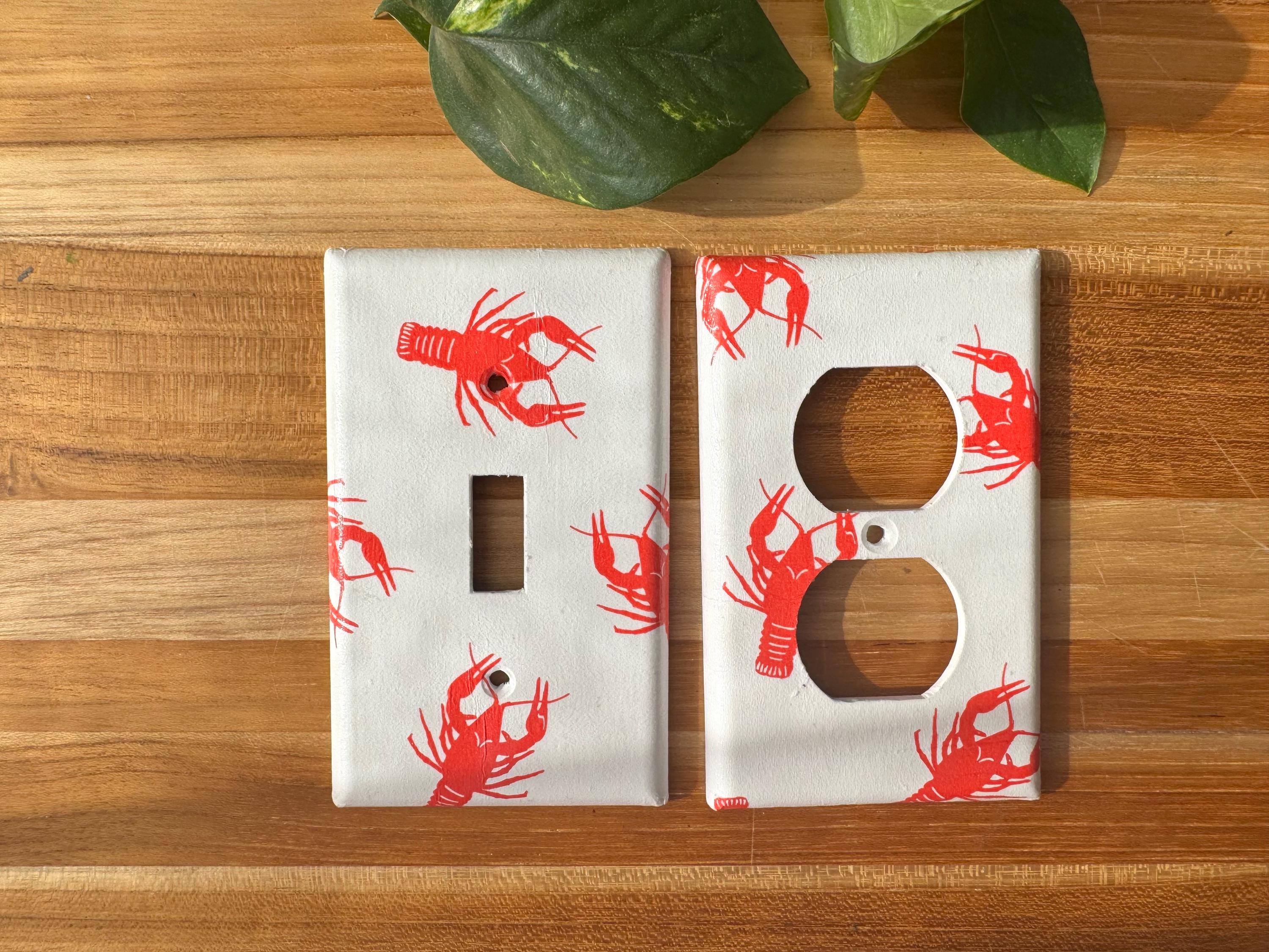 Crawfish Light Switch Plate Cover Lake Home Decor Crab Decor Decor Beach Decor Seafood Decor Lake House Decor Food Decor Kitchen Decor
