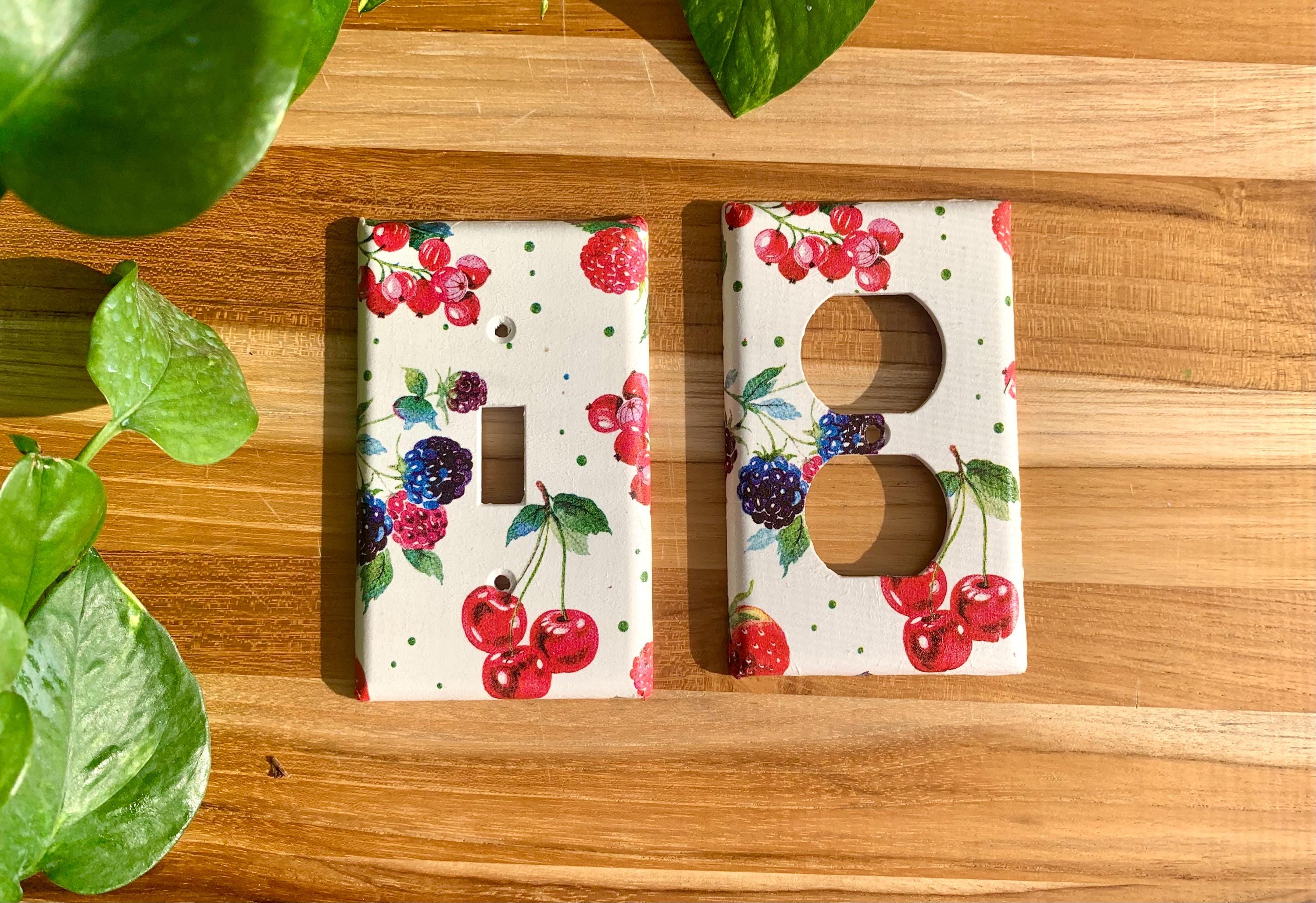 Fruit Light Switch Plate Cover Home Decor Homeowner Gift Home Improvement Fruit Kitchen House Fruit Salad Cherry Decor Berry  Kitchen Decor