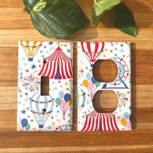Circus Switch Plate Cover Circus Nursery Circus Outlet Cover Hot Air Balloon Nursery Hot Air Balloon Decor Hot Air Balloon Outlet Cover