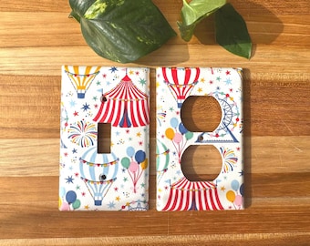 Circus Switch Plate Cover Circus Nursery Circus Outlet Cover Hot Air Balloon Nursery Hot Air Balloon Decor Hot Air Balloon Outlet Cover