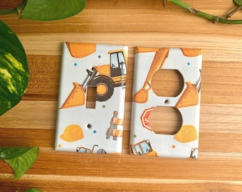 Construction Light Switch Plate Cover Construction Nursery Construction Bedroom Decor Truck Nursery Truck Bedroom Decor Boys Bedroom Decor