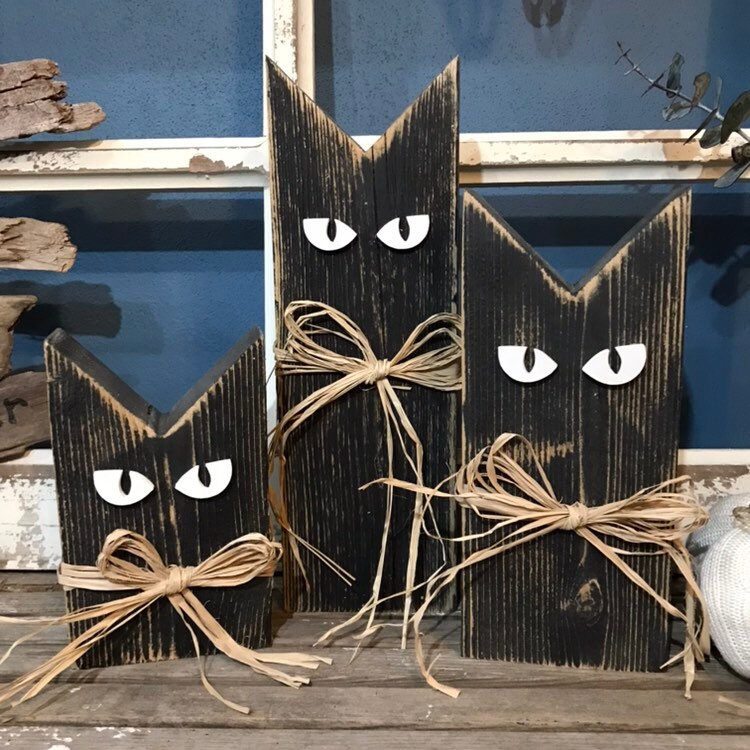 Wood Cats | Halloween Decor | Fall Decor | Shelf Sitters | Spooky Dec…