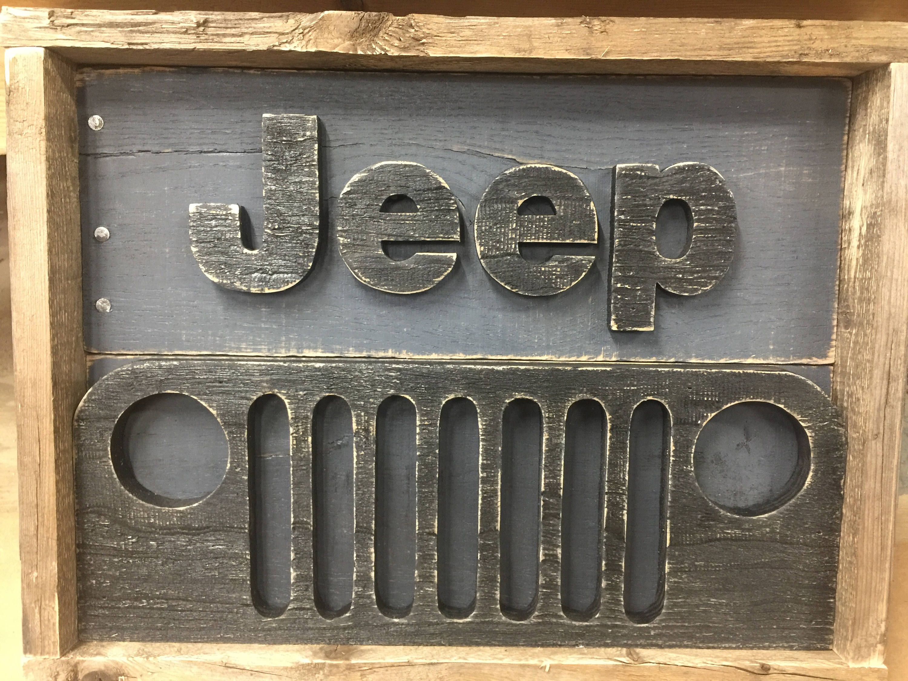 Rustic Pallet Jeep Decor Jeep Sign Wood Sign Jeep Grill Etsy