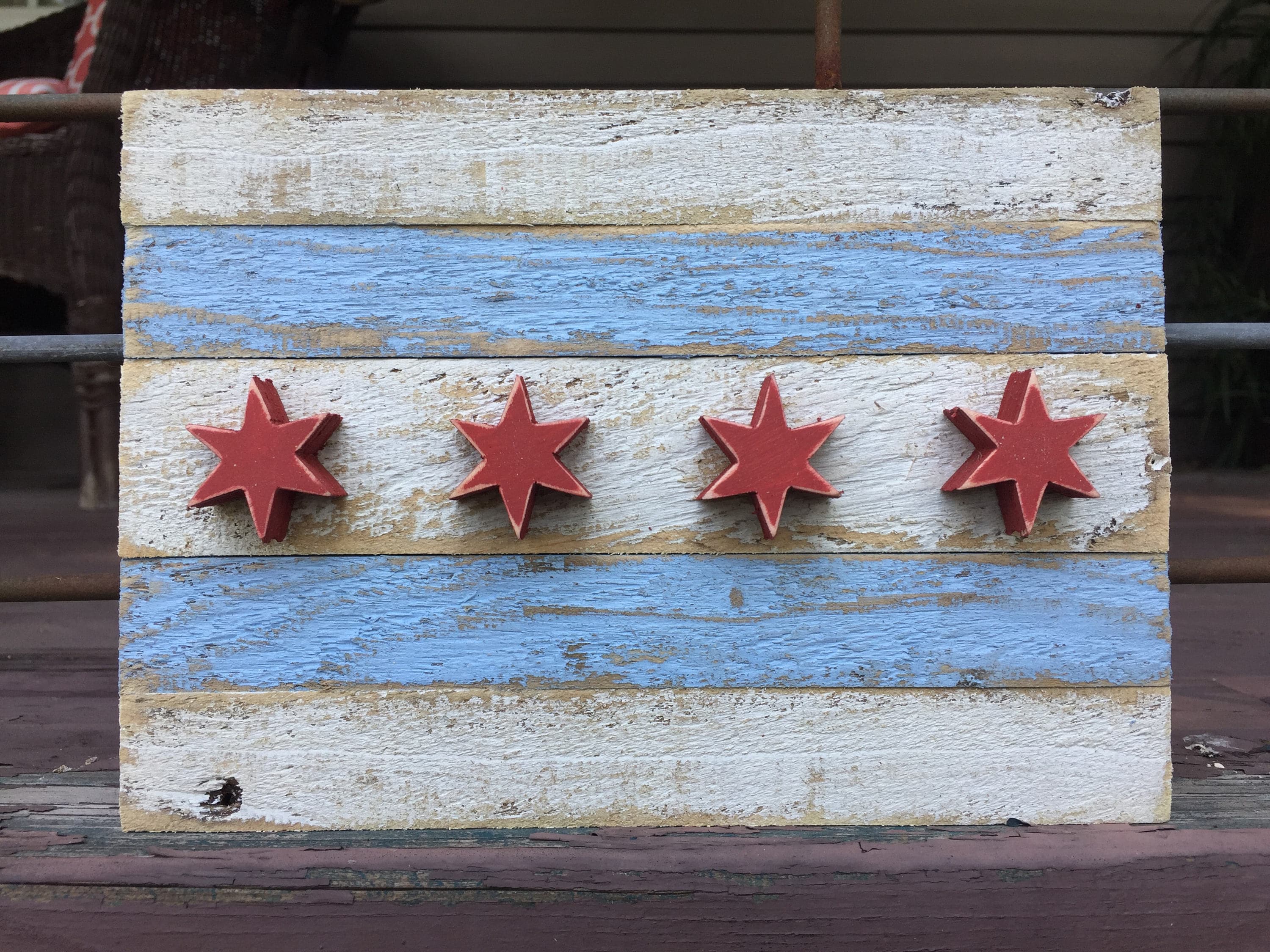 Handmade Pallet Chicago Flag Illinois Wall Art Home Etsy