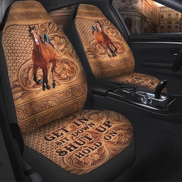 Discover Get In Sit Down Shut Up Hold On Horse Car Seat Cover Set, Car Seat Protector