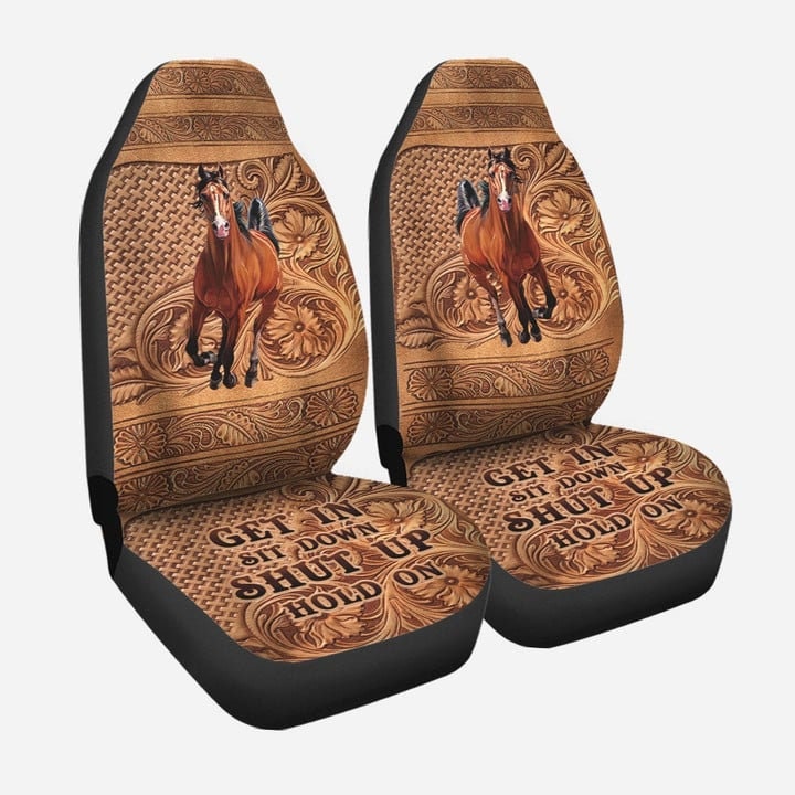 Discover Get In Sit Down Shut Up Hold On Horse Car Seat Cover Set, Car Seat Protector