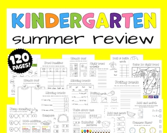 Riepilogo estivo per la scuola materna / Quaderno di lavoro per la scuola materna / Pacchetto di apprendimento stampabile per la scuola materna / PDF Summer Bridge + giochi BONUS