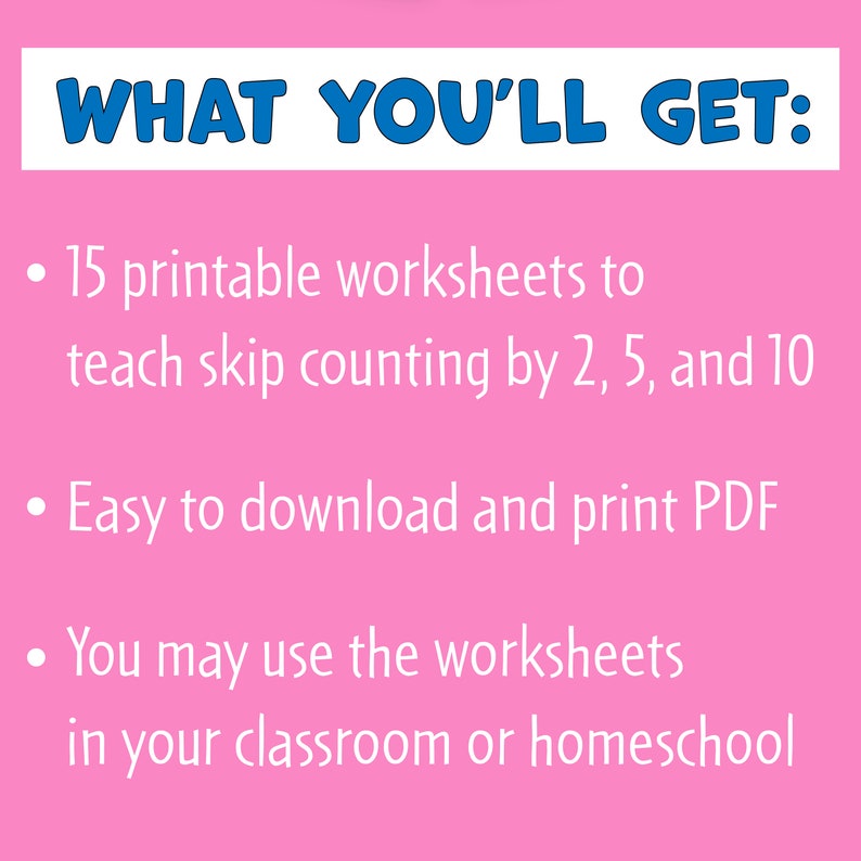 Skip Counting Worksheet Bundle PDF | First Grade Math Worksheet Packet ...