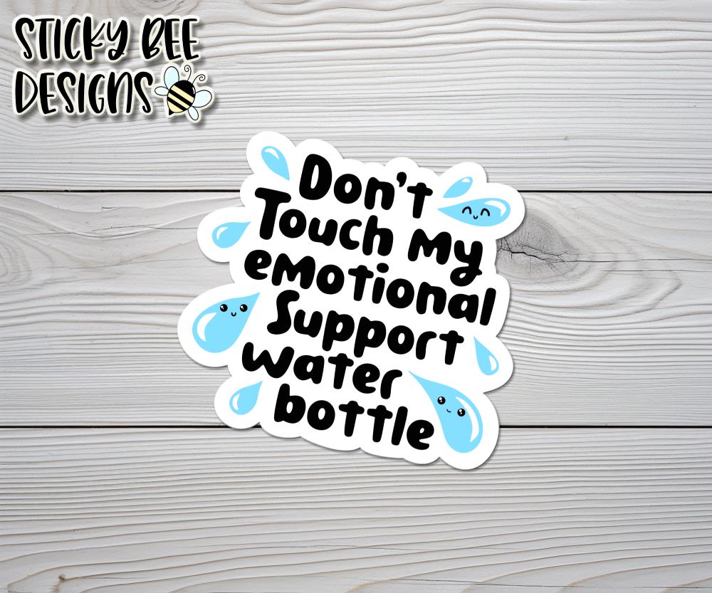 Emotional Support Water Bottle Vinyl Sticker, Funny Stickers, Die Cut ...