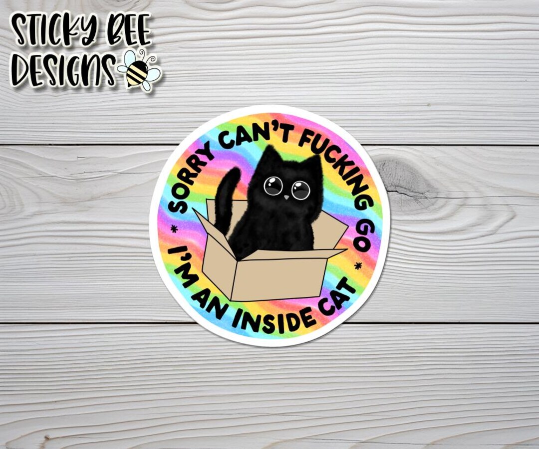 Inside Cat Vinyl Sticker, Funny Stickers, Die Cut Stickers, Kindle ...