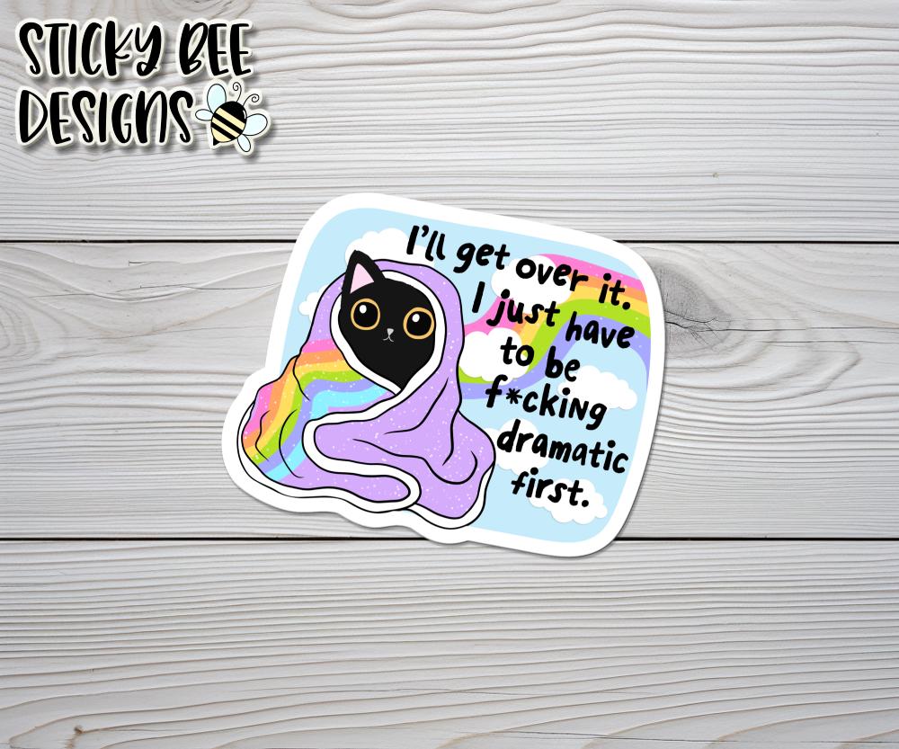 Dramatic Cat Vinyl Sticker, Funny Stickers, Die Cut Stickers, Kindle ...