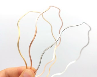 matt finish wave metal headband minimalist thin woman headband hairband for women hair accessories