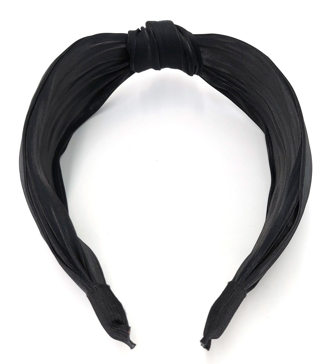 Black headband high glossy organdy headband knotted hairband Etsy