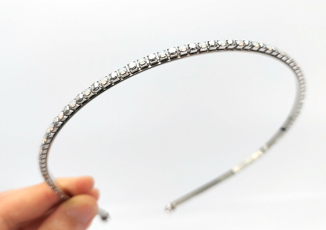 Thin Metal Rhinestone Headband Woman Headband Hairband for Etsy Hong Kong