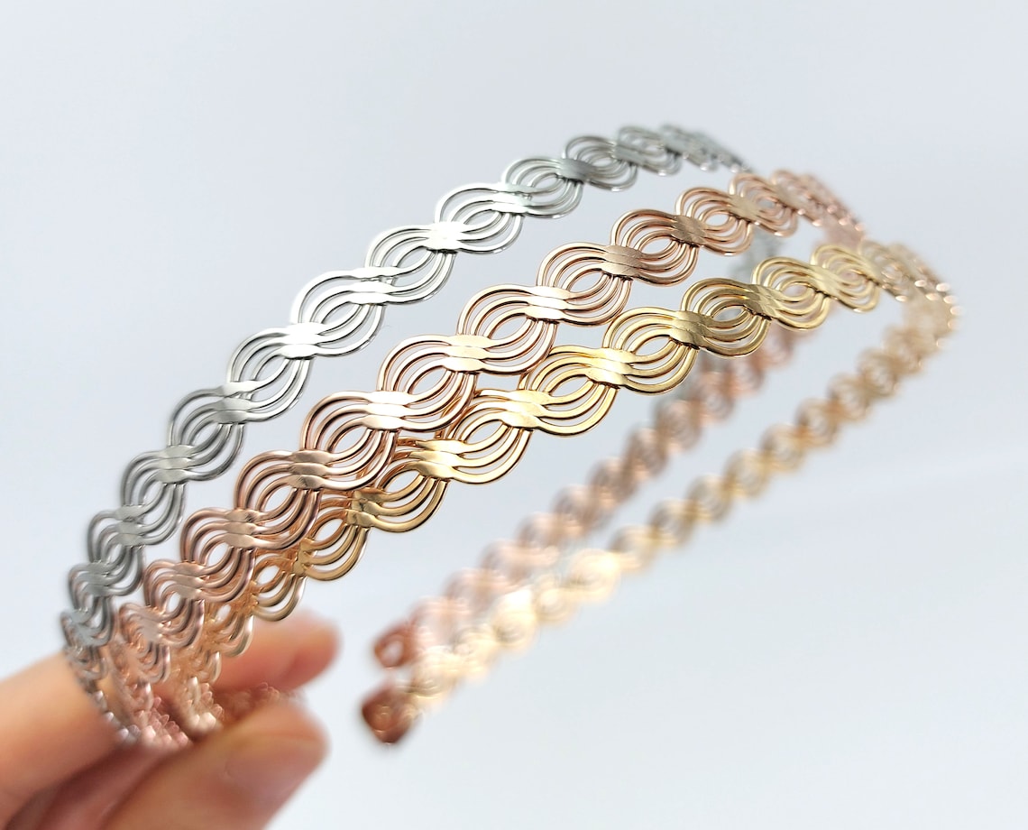Wave twist metal headband thin woman headband hairband for Etsy