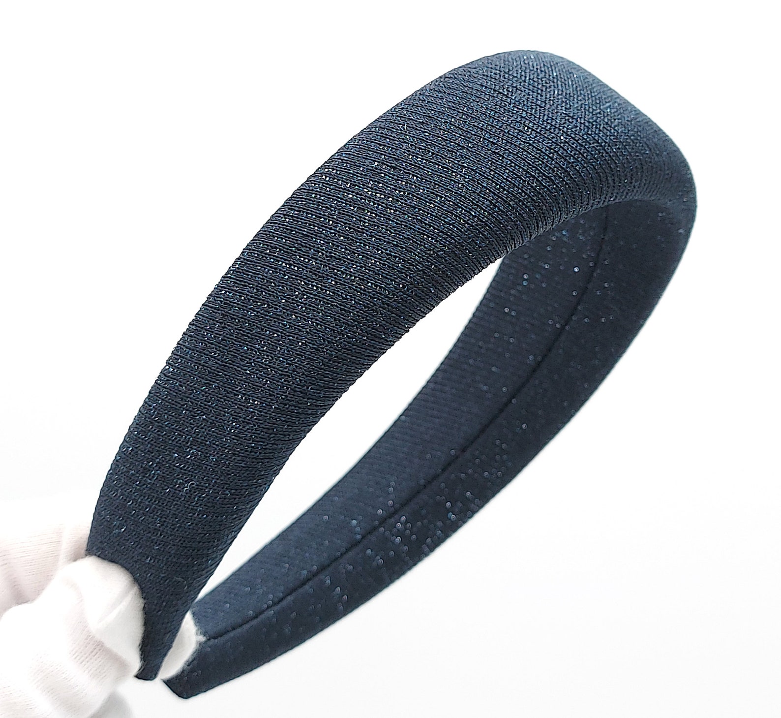 Navy shimmer headband padded headband adult hairband women Etsy